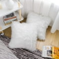 thumbnail image 6 of Set of 2 White Decorative Fluffy Pillow Covers New Luxury Series Merino Style Faux Fur Throw Pillow Covers Square Fuzzy Cushion Case 20*20Inch, 6 of 7