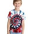 thumbnail image 3 of LIIPEE Boys 4Th Of July T-Shirts Summer Casual Comfort Independence Day Neon Tie Dye Printed Round Neck Short Sleeve Shirts Toddler Leisure Beach Tee Shirts,Red,8-9 Years, 3 of 5