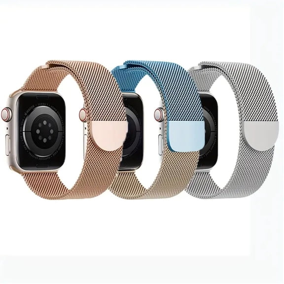 3 Pack Milanese Loop for Apple Watch Band 42MM 44mm 45mm 49mm( S10 46mm) iwatch band Women Men,Stainless Steel Mesh Magnetic Strap for Apple watch Ultra/2 Series 9 8 7 6 5 4,SE 2nd Generation