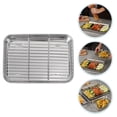 thumbnail image 2 of 1Pc Stainless Steel Baking Plate with Strainer Durable Grill Plate for Kitchen, 2 of 9