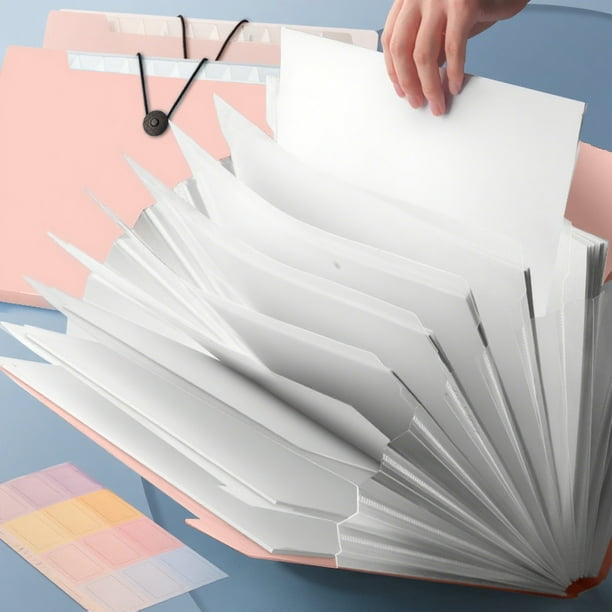 Organizador de Archivos Plegable | Carpeta de Acordeón Expandible de 8 Bolsillos con Cierre de Seguridad | Portadocumentos Portátil de Nailon para Papel Tamaño Carta y A4 | Material para El Hogar, La