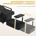 thumbnail image 4 of Shampoo Bowl and Chair Set for Salon, Backwash Station Sink with ABS Bowl and Independent Footrest, Barbershop Equipment for Spa Beauty, Black+Gold, 4 of 9