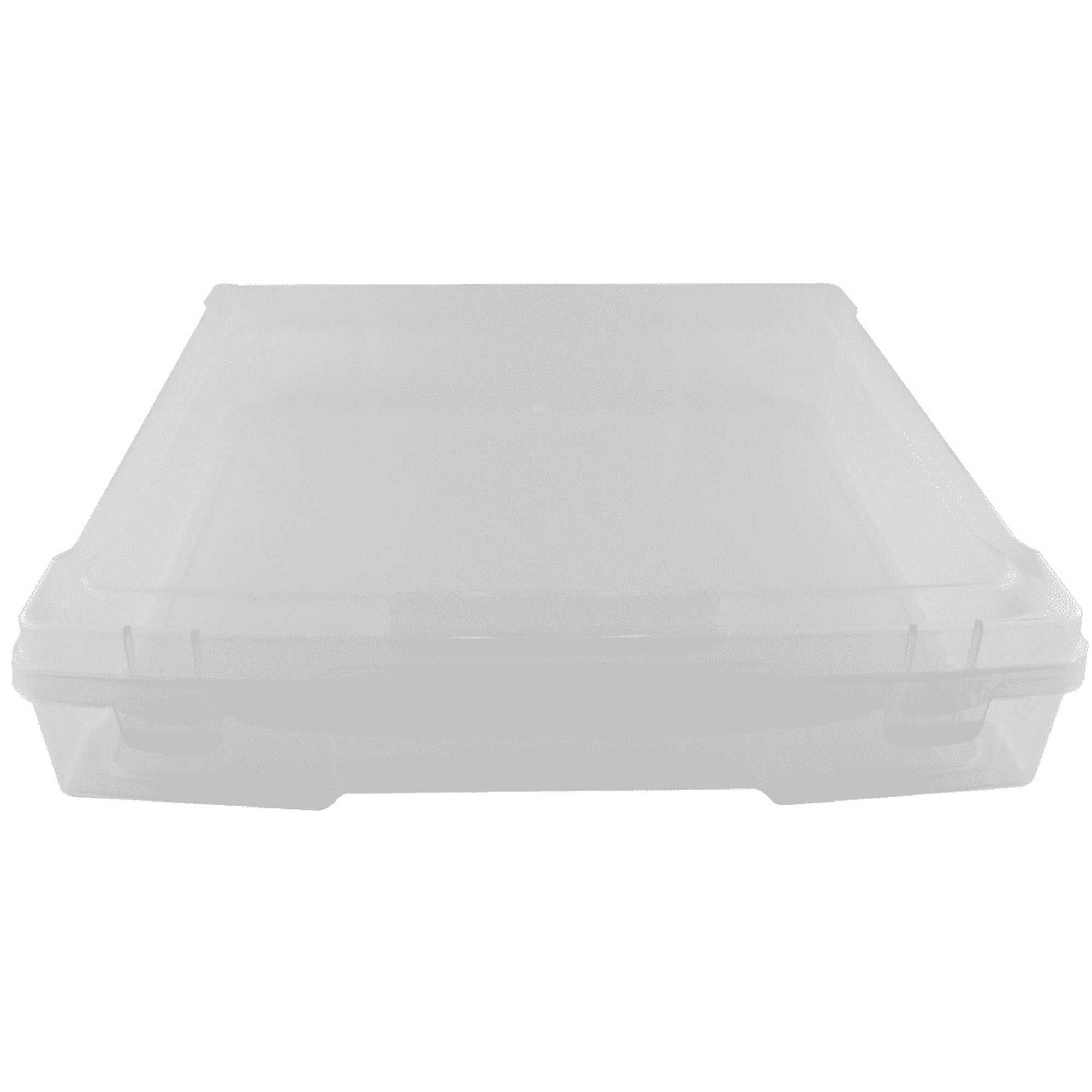 Pioneer Plastics MSB01C Clear Scrapbook Storage Supplies Container, 13.25" W x 12.25" D x 2.5" H, Pack of 2