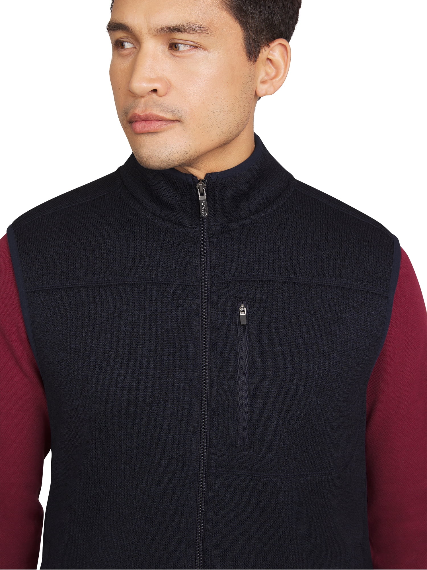 Chaps Men's & Big Men's Zip Up Sweater Fleece Vest