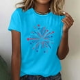 thumbnail image 2 of Brnmxoke American Flag Plus Size Shirt for Women Patriotic T-Shirt 4th of July Firework Graphic Tees Shirts USA Flag Star Stripe Short Sleeve Summer Tops, 2 of 4