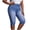 Light Blue, variant on Qiopertar Women's Casual High Waisted Printed Pants with Pockets Stretchy Elastic Waist Slim Fit Capri Jeggings Imitation Denim Non-Denim Fabric Comfortable Walking Pants, Sky Blue M