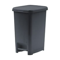 Superio Slim Step On Pedal Plastic Trash Can, Waste Bin - 26 Qt, Onyx Grey