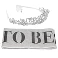 thumbnail image 4 of Bride Sash Crown Kit, Party Bride Sash Crown Sparkling Rhinestones Regulable Design Attractive Decorative  For Parties Silver, 4 of 8