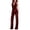 Rose Red, variant on Women's Shiny Stand Collar Jumpsuit Straight Trousers Nightclub Wear