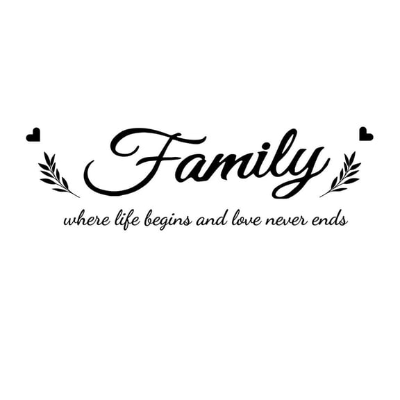 Family Words Decorative Stickers Living Room Bedroom Creative