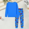 thumbnail image 5 of TOWED22 Toddler Baby Boy Fall Winter Clothes Embroidery/Print Long Sleeve Sweatshirt Pullover Tops + Pants Outfit Set Size:5-6 Y,Color:Blue, 5 of 6