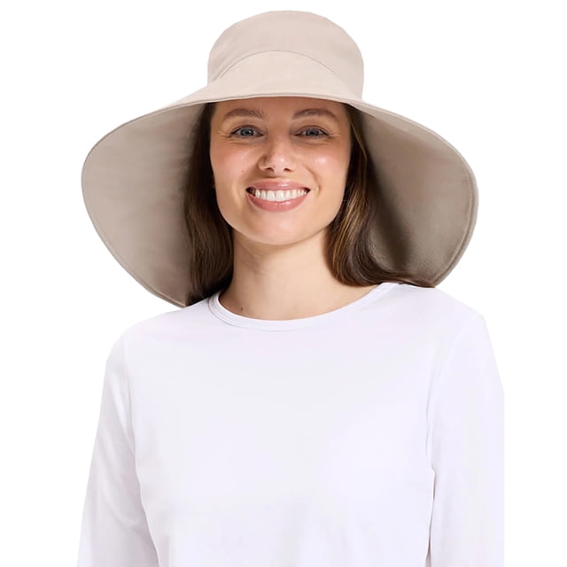 Sombrero Solbari de lino de algodón ultraancho UPF 50+ para mujer