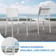 thumbnail image 4 of Dextrus Set of 6 Outdoor Patio Chairs,  Aluminum Dining Chair with Armest and Adjustable Feet for Outdoor Garden,  Backyard, White, 4 of 8