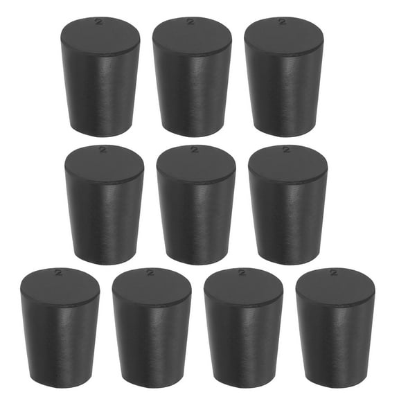 Uxcell 2# Solid Rubber Stoppers Tapered Lab Seal Plug Test Tube Bungs, Black 10 Pack