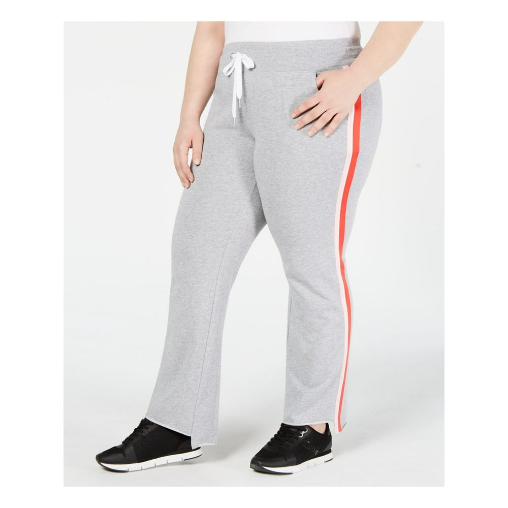 Calvin Klein - CALVIN KLEIN Womens Gray Striped Lounge Active Wear Pants Size 2X - Walmart.com