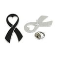 thumbnail image 1 of Black Ribbon Pins Mental Health Skin Cancer Awareness Pin Lapel Ribbon Brooch Badges Funeral Memorial Pins, 1 of 8