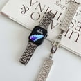 thumbnail image 4 of Dwitch Fashion Metal Band Compatible with Apple Watch Band 42mm/44mm/45mm/46mm/49mm, Full Sparking Luxury Diamond Band, Cute Shiny Charming Strap for iWatch Ultra SE Series 10/9/8/7/6/5/4,Gold, 4 of 8