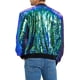 thumbnail image 3 of CHAQUETAS CHIC para Hombres, Chaqueta Bomber con Cremallera y Brillo de Manga Larga, Talla S, Verde, 3 of 7
