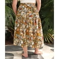 thumbnail image 4 of CASSIE LIZ Skirt for Women Maxi Long Plus Size Pleated Boho Summer Skirts Flowy Tiered Elastic High Waist Drawstring Skirts with Pockets Floral/Leopard (XL-5XL), 4 of 8