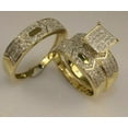 thumbnail image 4 of Hitanshu Jewels Round Cut Cubic Zirconia 14K Yellow Gold Finish For Womens & Mens Trio Set Wedding Ring, 4 of 4