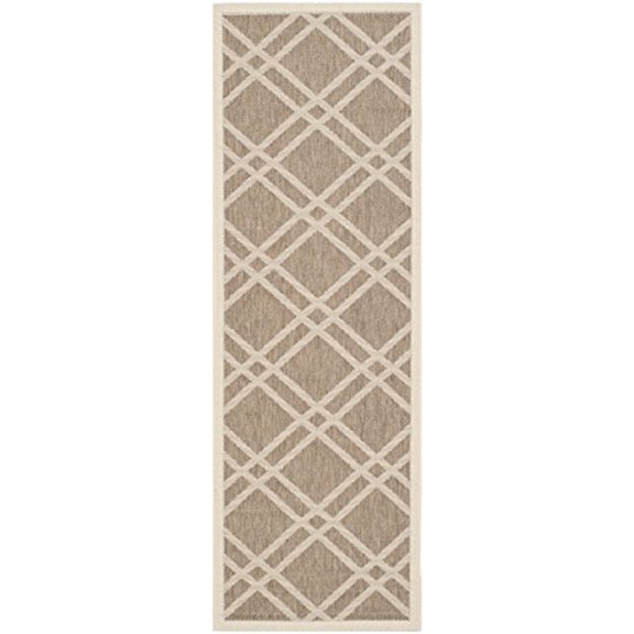 SAFAVIEH Indoor Outdoor CY6923-242 Courtyard Brown / Bone Rug