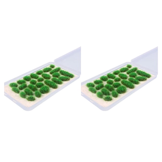 pitrice 25x Simulation Cluster Green Grass for Train Scenery Decor Accessory Green 6mm 2Set