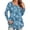 Blue-02, variant on Womens Plus Size Blouses Casual 3/4 Sleeve Loose Fit Paisley Shirts for Leggings