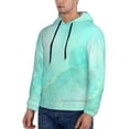 thumbnail image 3 of Honeii Cyan Mint Marble Pattern Mens Hoodies Men's Loose Sleeve Sweatshirt,Pullover Hooded Sweatshirt for Men,Essentials Hoodie-4X-Large, 3 of 7