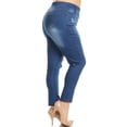 thumbnail image 3 of Jvini Women's Plus Size Pull On Denim Jeans With Pockets ,Comfort Elastic Waist ,Ripped ,29" Inseam ,16W-18W, 3 of 6
