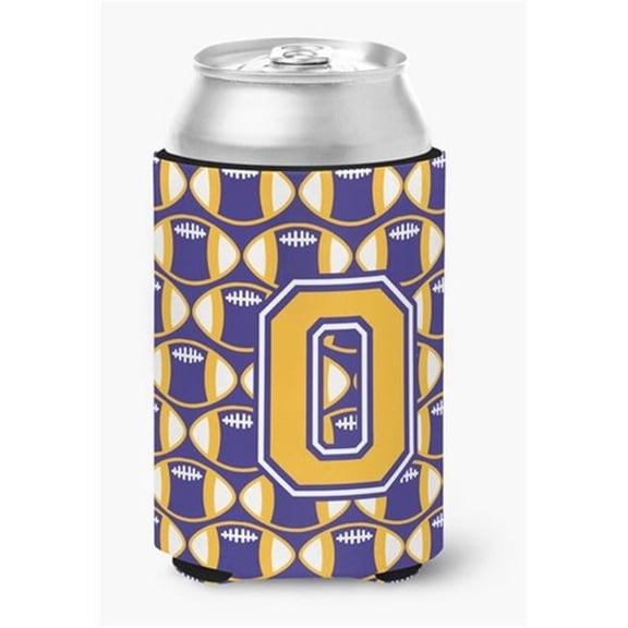 Letter O Football Purple & Gold Can or Bottle Hugger