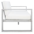 thumbnail image 4 of SAFAVIEH Emiko Outdoor Patio Loveseat Bench, Grey/Beige, 4 of 11