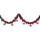 thumbnail image 2 of Adornos navideños, colgante para árbol de Navidad con cinta floral de 2 metros de largo con cordón y pompones. Ideal para árboles de Navidad y decoración de ventanas. Parte superior de plástico., 2 of 6