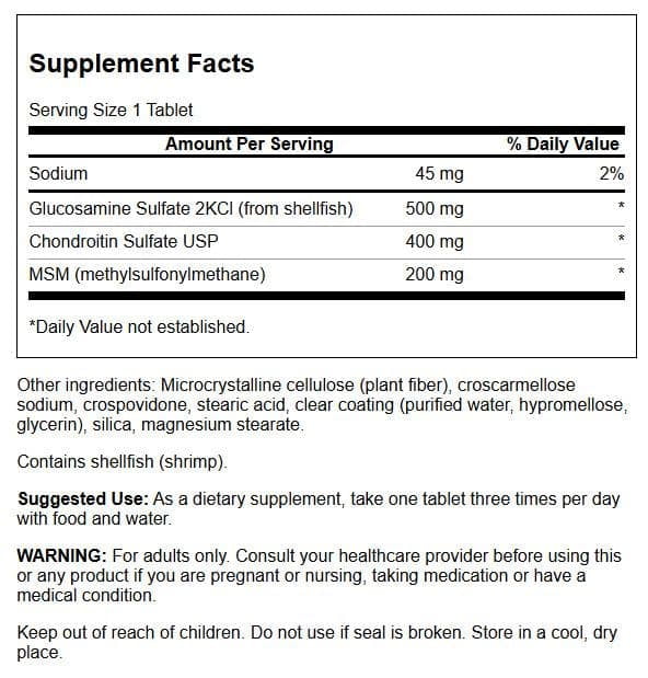 Swanson Glucosamine Chondroitin & Msm - Higher Strength 120 Tabs