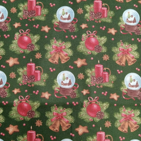 Christmas Snowglobe Cotton Fabric