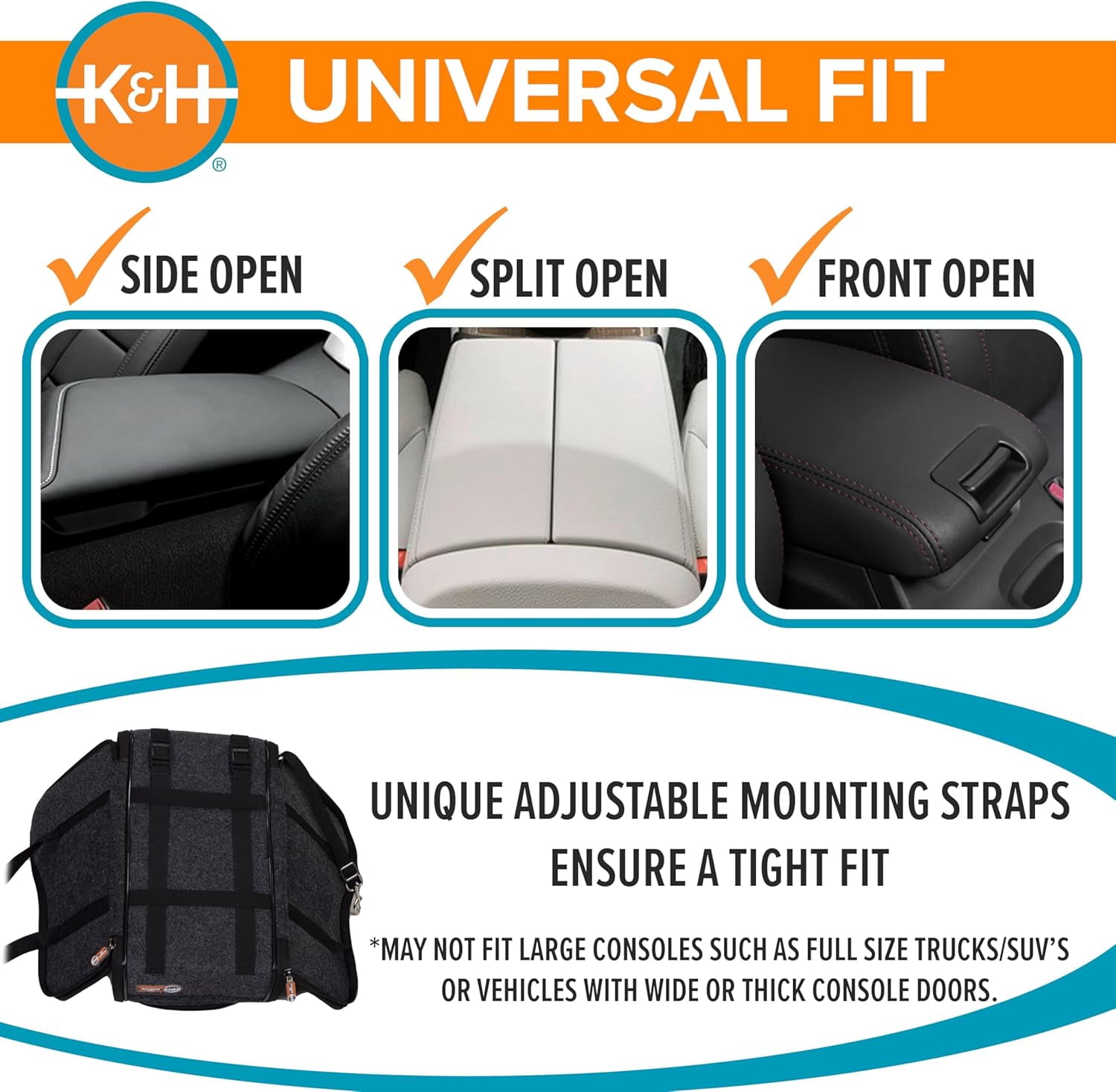 Center Console Dog Car Seat for Small Dogs & Cats