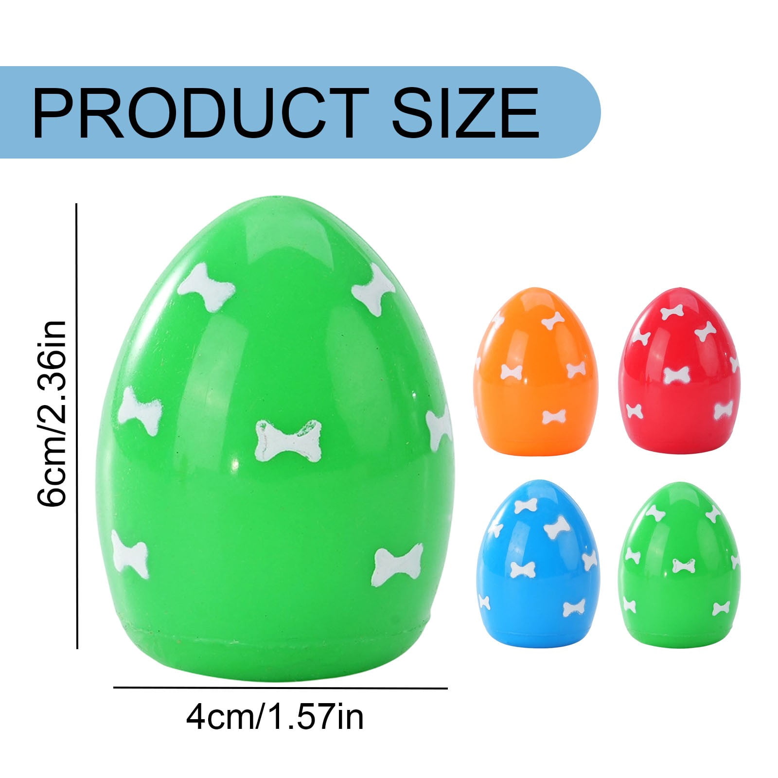 Soft Squeaky Bouncing Egg Dog Toy, Cute Easter Design Interactive Throw Toy for Small Dogs & Puppies, Indoor Outdoor Pet Play Toy