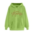 thumbnail image 2 of Mceream Valentines Day Chandails en Molleton à Capuche pour Femmes Mignons Pulls de Vacances à Paillettes Manches Longues Hauts Décontractés Col Rond Chandails en Molleton Grande Taille Vêtements Vert P, 2 of 4