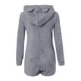 thumbnail image 5 of GPOECD Combinaison à Capuche pour Femmes Couleur Unie Manches Longues Décontractée avec Poches Pyjama Confortable Gris,TTTG, 5 of 5