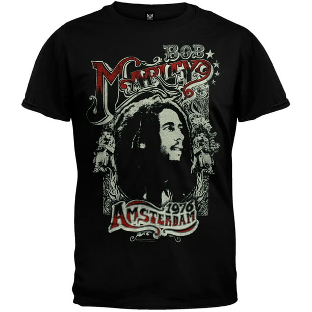 Bob Marley - Bob Marley - Amsterdam Black Adult T-Shirt - Medium ...