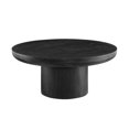 thumbnail image 2 of Coffee Tables 35.98inch Round Coffee Table with Cylindrical Leg,Wood Veneer Tabletop Table,Rounded Sofa Side Table for living Room Office,Black,Wooden Coffee Tables, 2 of 9