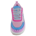 thumbnail image 4 of La Sheelah Women Knitted Low Top Patchwork Fashion Sneaker Casual Lace-Up Comfort Walking Shoes Lightweight Platform Sole Trendy Woven Design TIMELESS-12 Multi Pink Fuchsia 5, 4 of 5