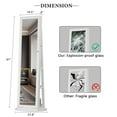 thumbnail image 6 of Lvifur 360° Swivel LED Jewelry Cabinet,Full Length Mirror Large Capacity Jewelry Armoire Organizer with 6 LED Lights, Lockable Floor Standing Mirror With Back Rear Storage, White, 6 of 7