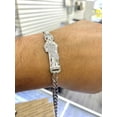 thumbnail image 3 of 925 Sterling Silver Saint Jude Bracelet CZ San Judas Wristband Religious Mens Womens, 3 of 10