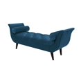 thumbnail image 1 of Alma Tufted Flared Arm Entryway Bench Teal Velvet, 1 of 10