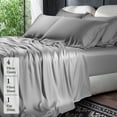 thumbnail image 7 of Sonoro Kate 100% Organic Cooling Bamboo Sheets, King Sheet Set 6-Piece with 16" Deep Pocket, Silky Smooth Luxury Bed Sheets, Gray, 7 of 7
