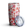 thumbnail image 2 of 20oz Insulated Tumbler, Travel Coffee Tumbler with Lid, Cup Holder Friendly Travel Coffee Mug, Stainless Steel Thermos, 20 Oz Tumbler, Reusable Insulated Coffee Mug with Lid ( Love Heart Pink ), 2 of 7