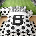 thumbnail image 3 of Erosebridal Letter B Soccer Ball Pattern Print Bedding Comforter Set, Sports Monogram Full Bedding Set for Kids Boys and Girls, Reversible 7 Pieces, 3 of 6