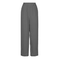 thumbnail image 5 of Up to 65% Off Womens Wide Leg Lounge Pants Sports High Waisted Elastic Pants Solid Color Loose Straight Leg Pants Gray L, 5 of 7