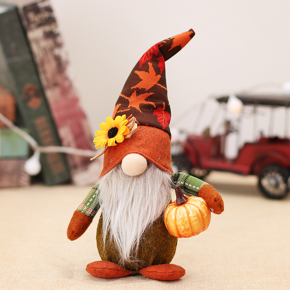 Déco Automne Gnome En Peluche - Lutin Tournesol, Thanksgiving, Salon, Maison, Ambiance Chaleureuse
