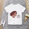 thumbnail image 3 of Ropa de verano unisex para niños, camiseta de princesa con bonitos dibujos animados para niño y niña, estética divertida, cuello redondo, manga corta blanca, 3 of 5